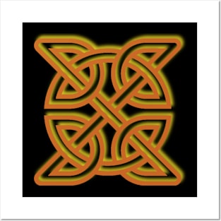 Celtic Orange/Yelliw Knotwork Posters and Art